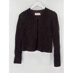 Andrea Polizzi Vintage Jacket Womens Small Red Purple Metallic Buttons 90s Lined